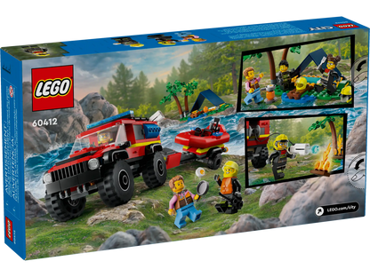 LEGO City 60412 4x4 Fire Truck with Rescue Boat